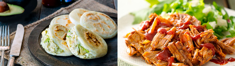  Arepas with Venezuelan Chicken Salad;  Slow-Cooker BBQ Pulled Pork